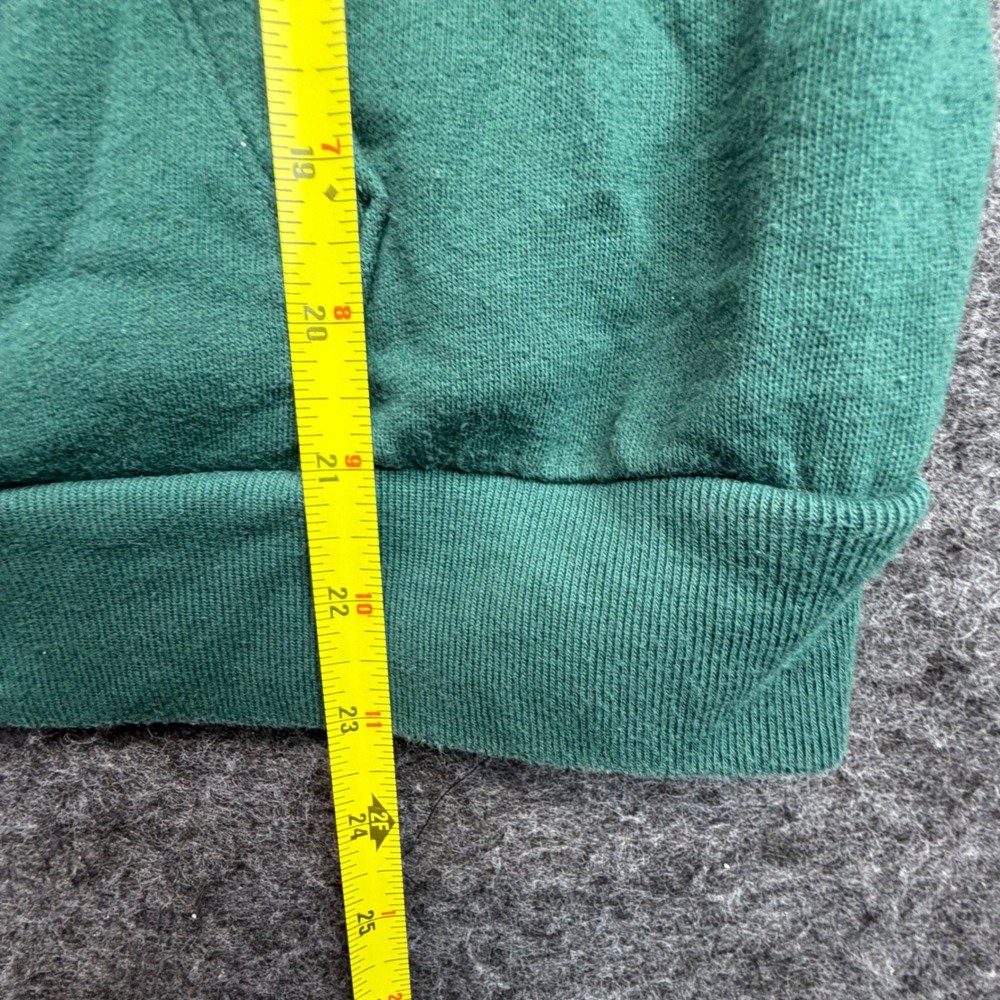PINK Victoria's Secret Hoodie Women L Green Sherpa Lined Pullover Sweatshirt - Picture 10 of 11